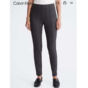 Calvin Klein Plaid Ponte Skinny Pants